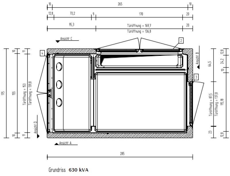 GKP S3 Zeichnung 2 630 kVa